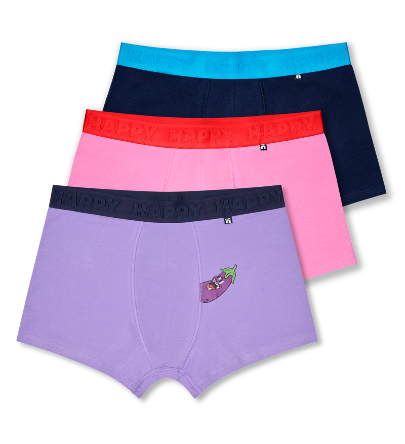 Cheeky Cartoon Eggplant Print Boxer Briefs