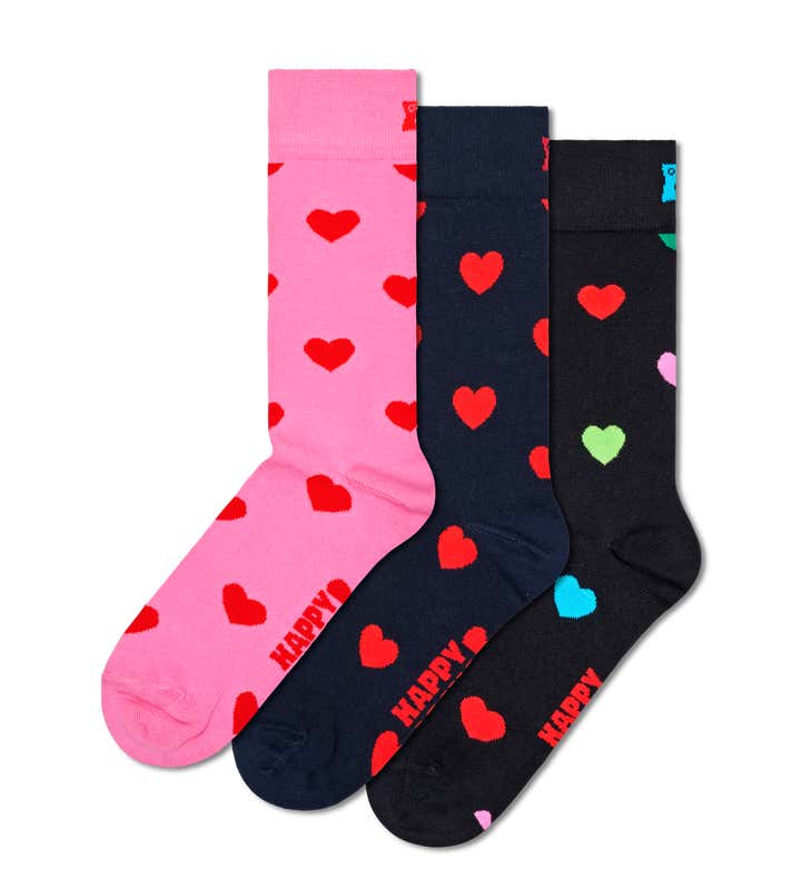 3-Pack Heart Socks