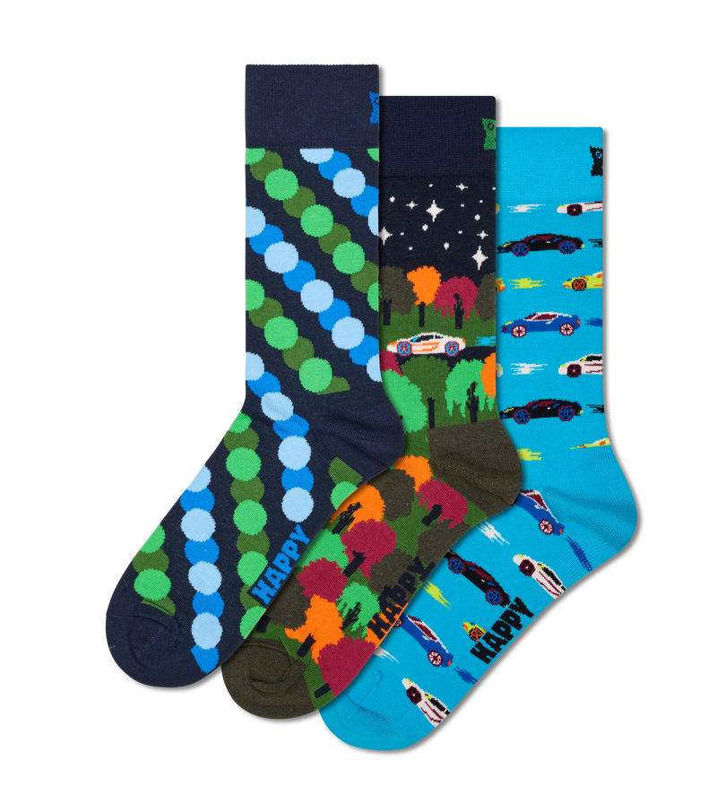 3-Pack Car Crew Socks