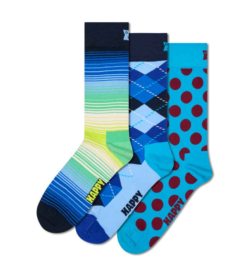 3-Pack Geometric Socks