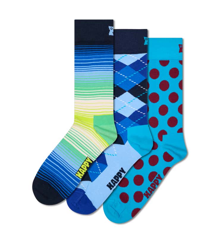 3-Pack Geometric Socks