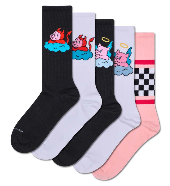 5-Pack Good & Bad Pig Sneaker Socks