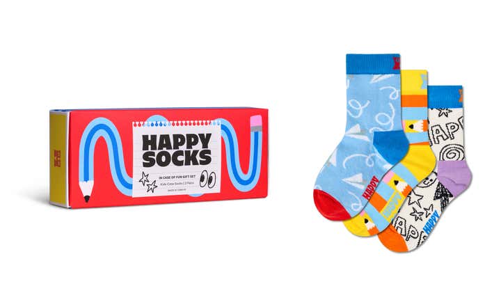 Kids 3-Pack Pencils Socks Gift Set