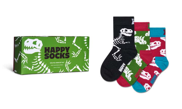 Kids 3-Pack Skeletal Dinos Socks Gift Set