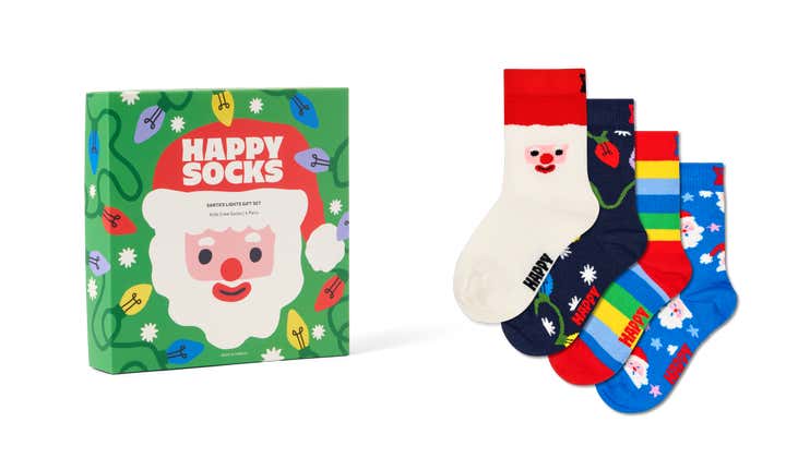 Kids 4-Pack Santa's Lights Socks Gift Set
