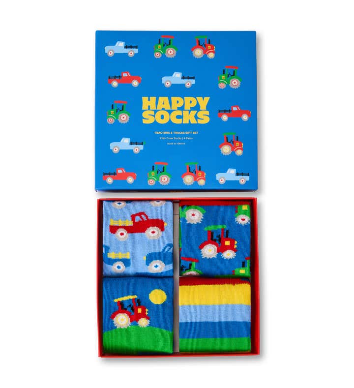 Kids 4-Pack Tractors & Truck Socks Gift Set
