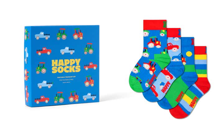 Kids 4-Pack Tractors & Truck Socks Gift Set