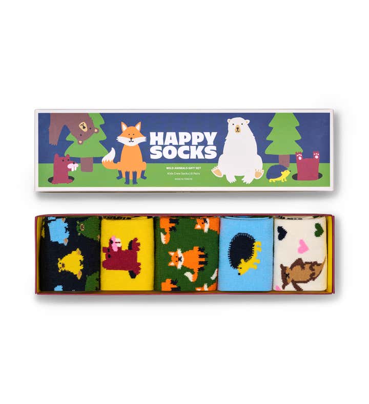 Kids 5-Pack Wild Animals Socks Gift Set