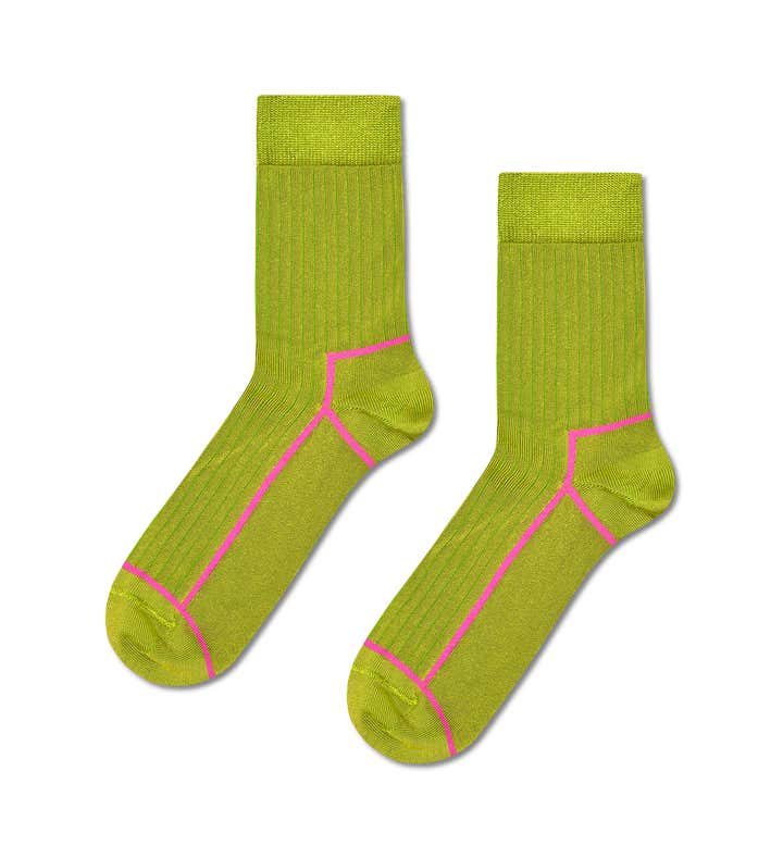 Contrast Stripe Short Crew Sock