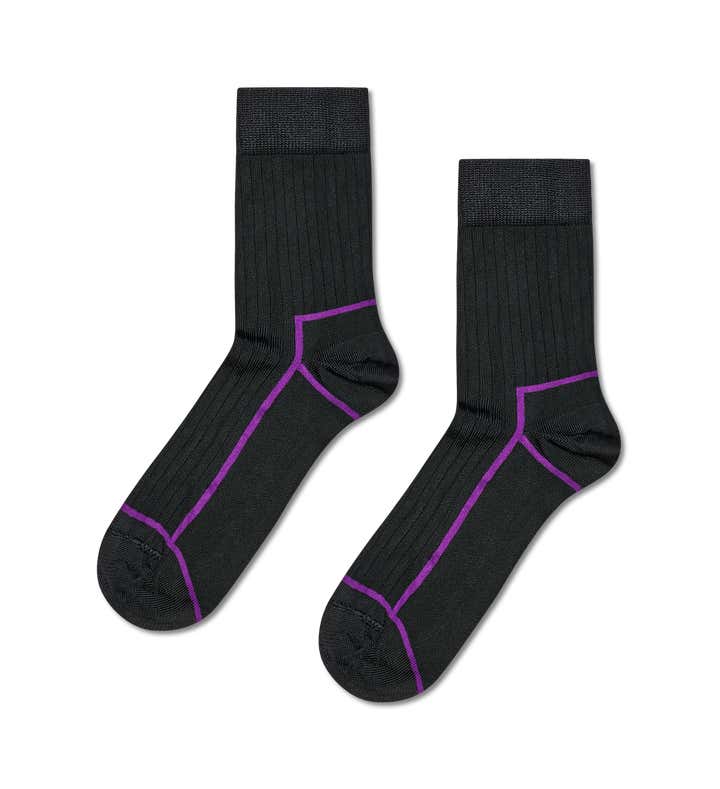 Contrast Stripe Short Crew Sock