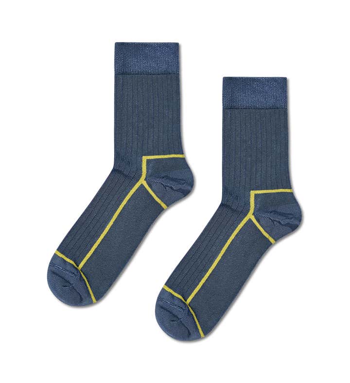 Contrast Stripe Short Crew Sock