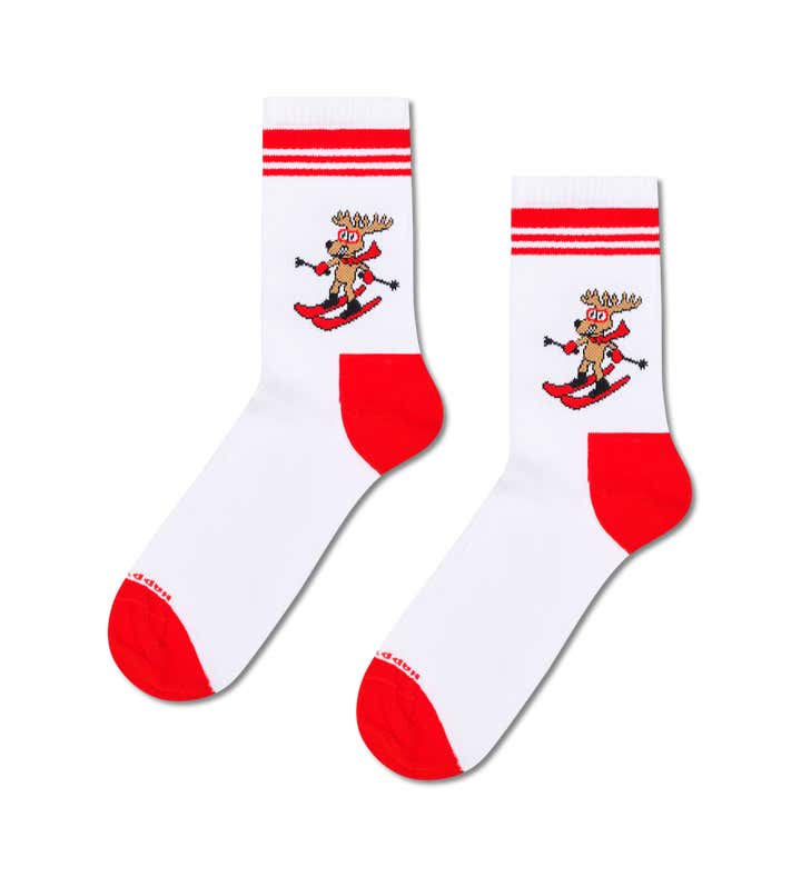 Skiing Reindeer Sneaker Sock