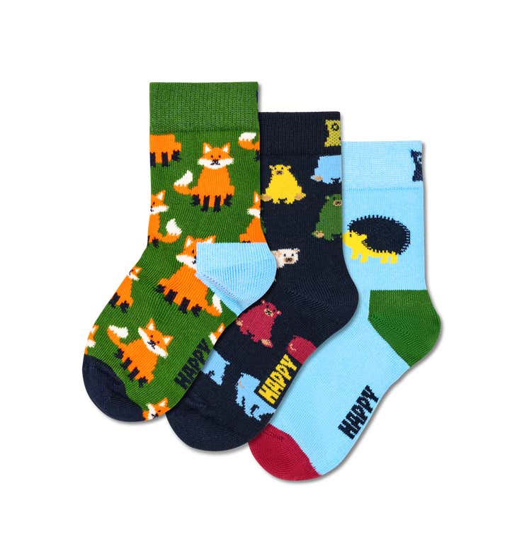 Kids 3-Pack Forest Animals Socks