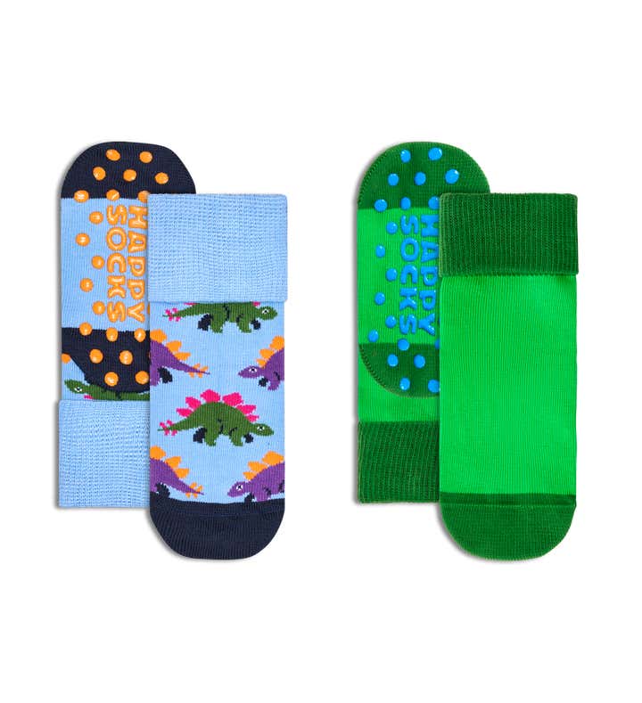 Kids 2-Pack Cute Stegosaurus Anti Slip Socks