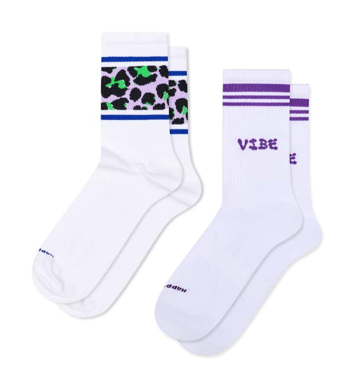 2-Pack Leo Stripe Sneaker Socks