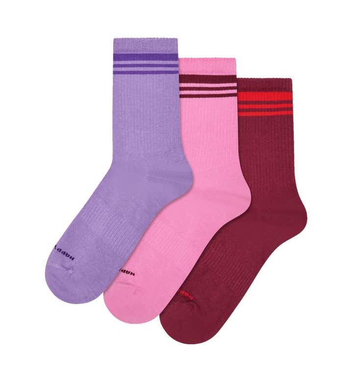 3-Pack Solid Stripe Sneaker Socks