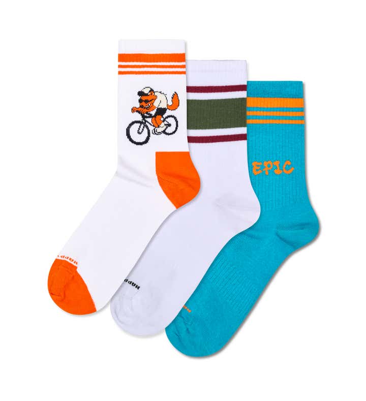 3-Pack Bike Wolf Sneaker Socks