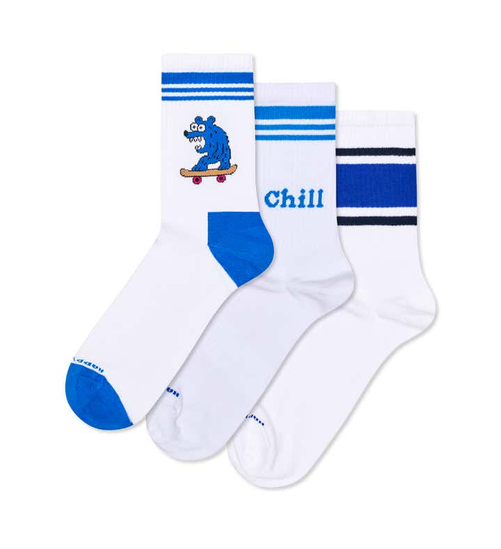 3-Pack Skate Bear Sneaker Socks