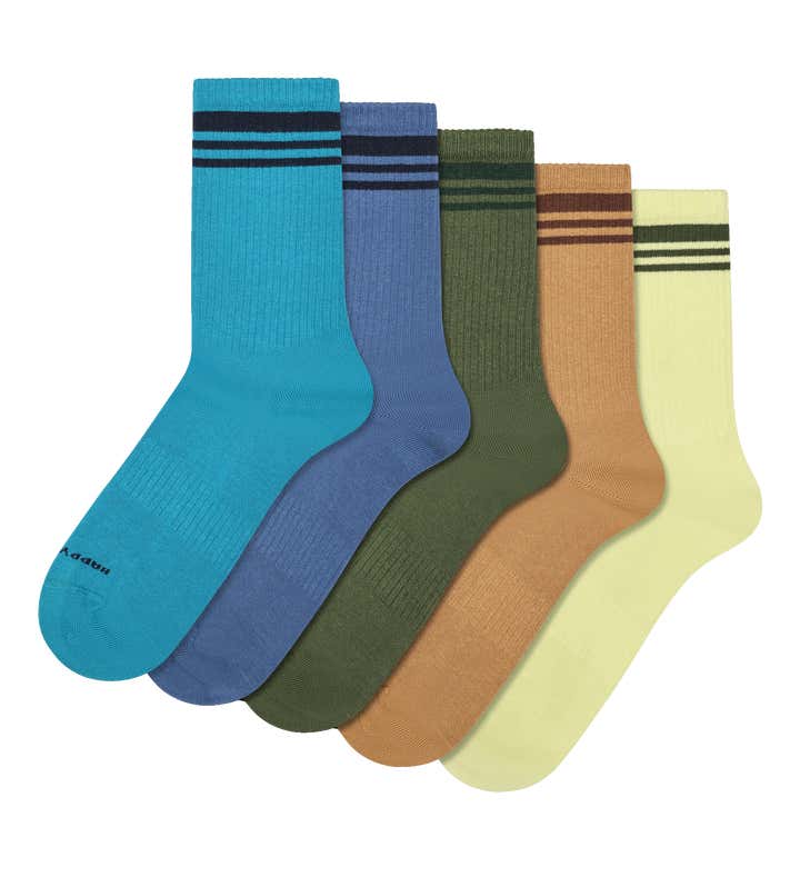 5-Pack Solid Stripe Sneaker Socks