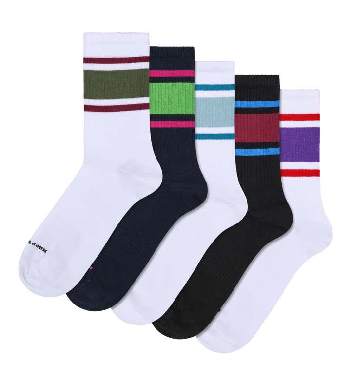 5-Pack Simple Stripe Sneaker Socks