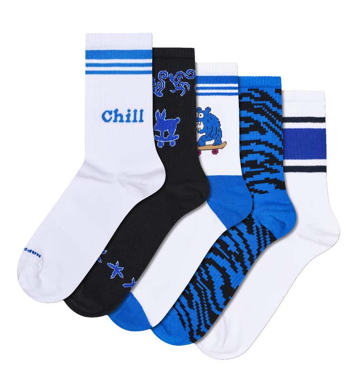5-Pack Blue Sneaker Socks