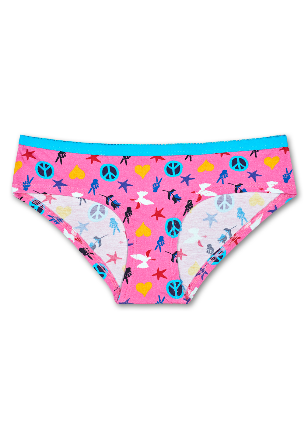 Pink Women's underwear: Peace And Love Hipster | Happy Socks