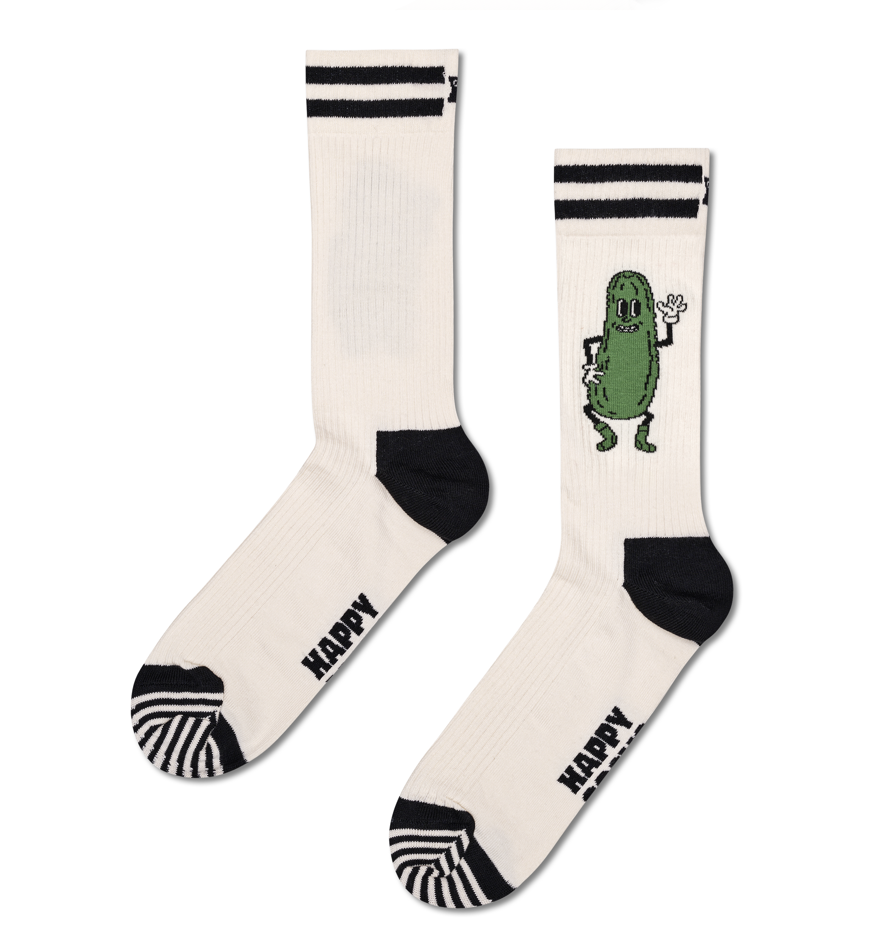 Beige Pickles Crew Sock