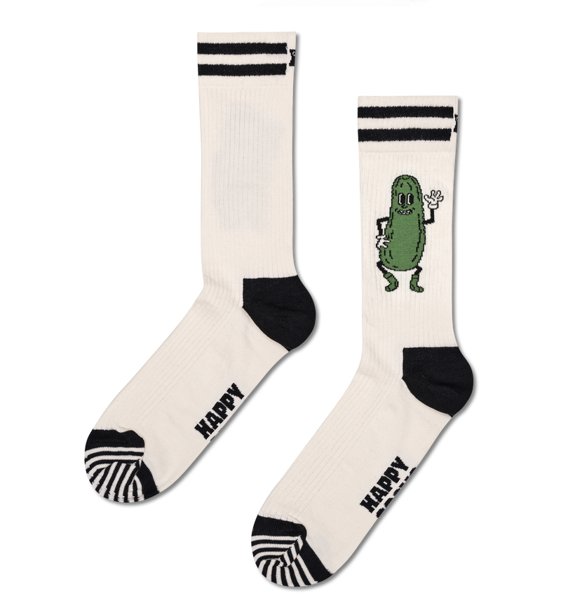 Beige Pickles Crew Sock - Fun & Funky Novelty Socks