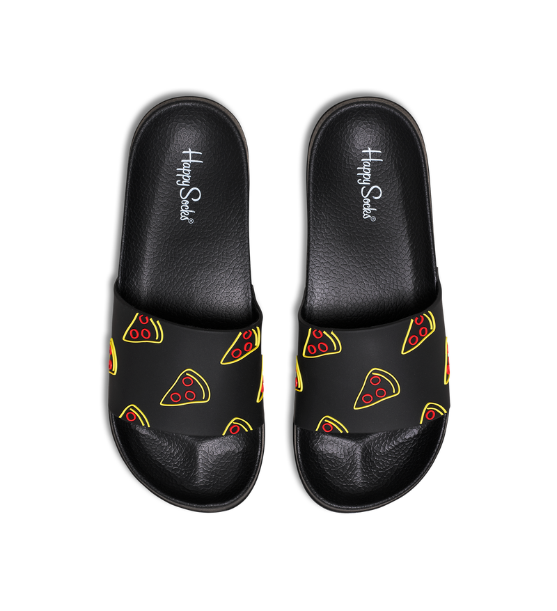 Black Pool Slider Pizza Slice | Happy Socks