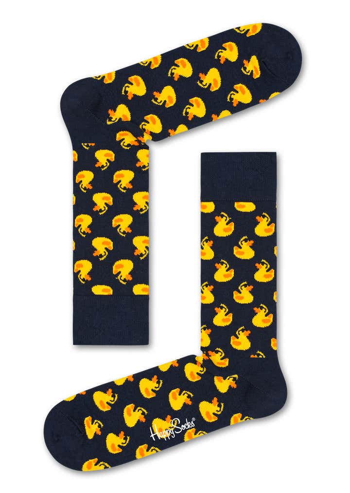 Marineblauwe Rubber Duck Crew Sokken | Happy Socks