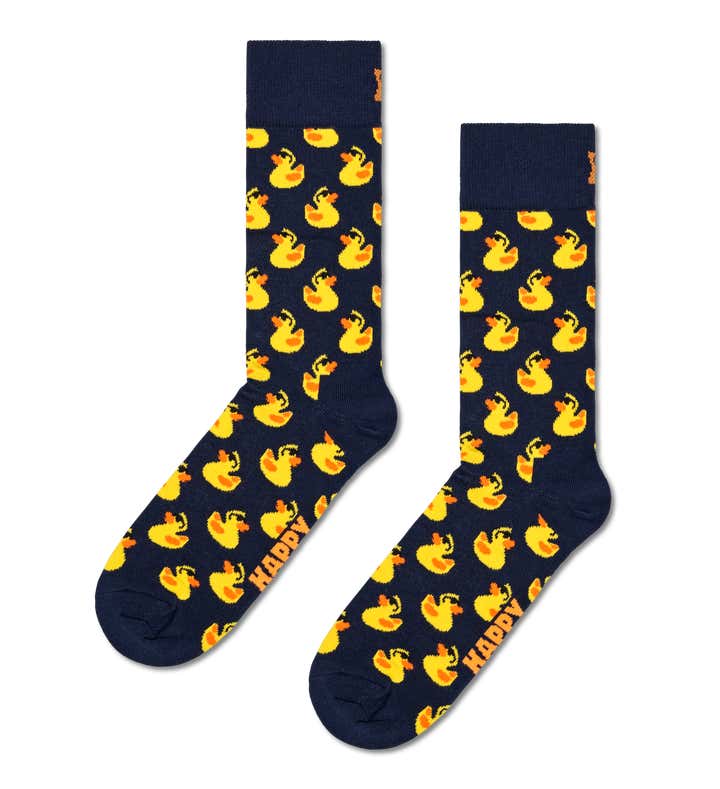 Navy Rubber Duck Crew Sock | Happy Socks US