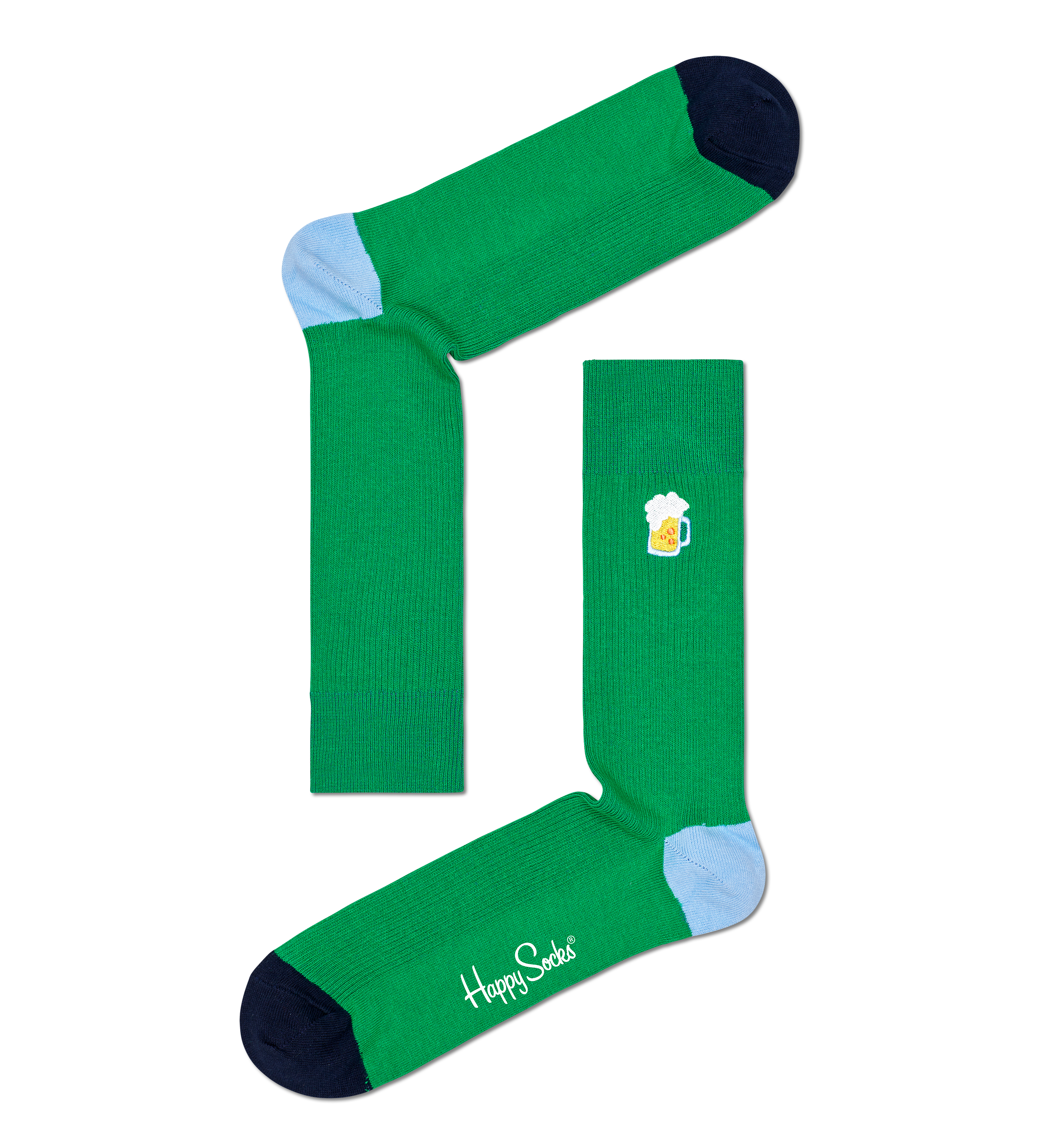 Beer Sock, Green | Embroidery | Happy Socks