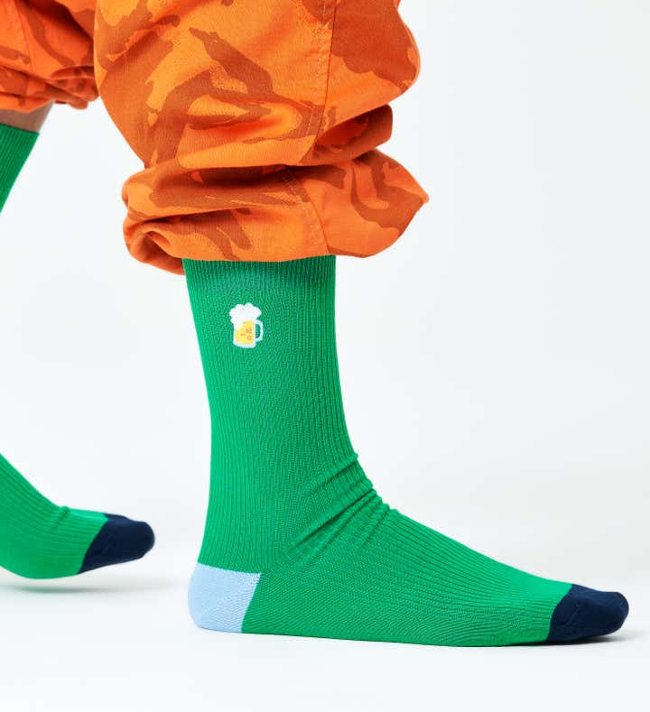 Beer Sock, Green | Embroidery | Happy Socks US