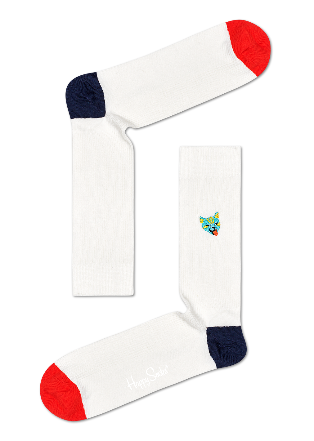 White Sock Cat Happy Socks US