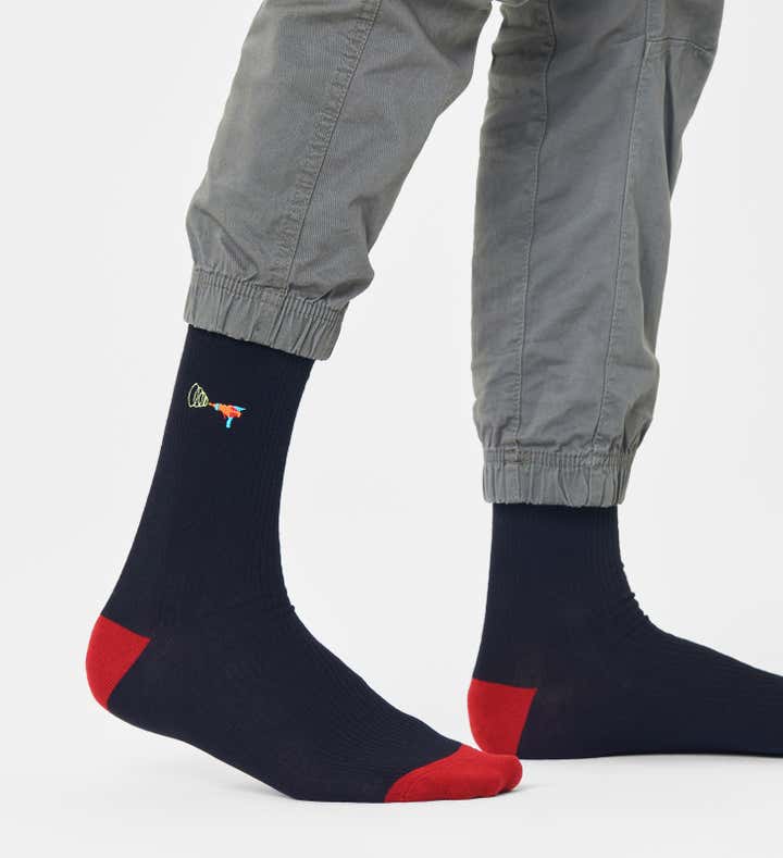 Ribbed Embroidery Lazer Quest Sock 3