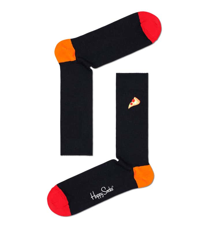 Ribbed Embroidery Pizza Sock 1