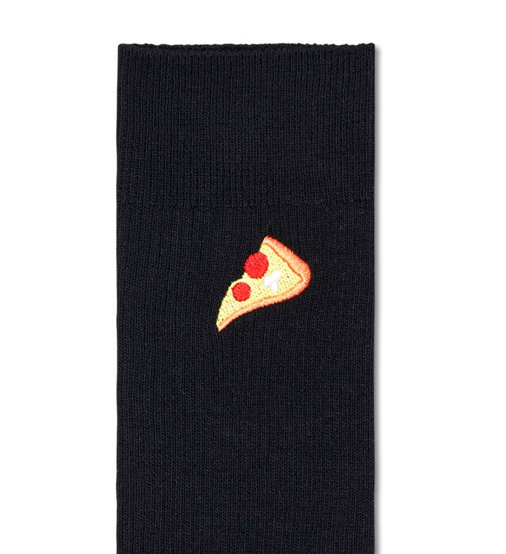Ribbed Embroidery Pizza Sock 6