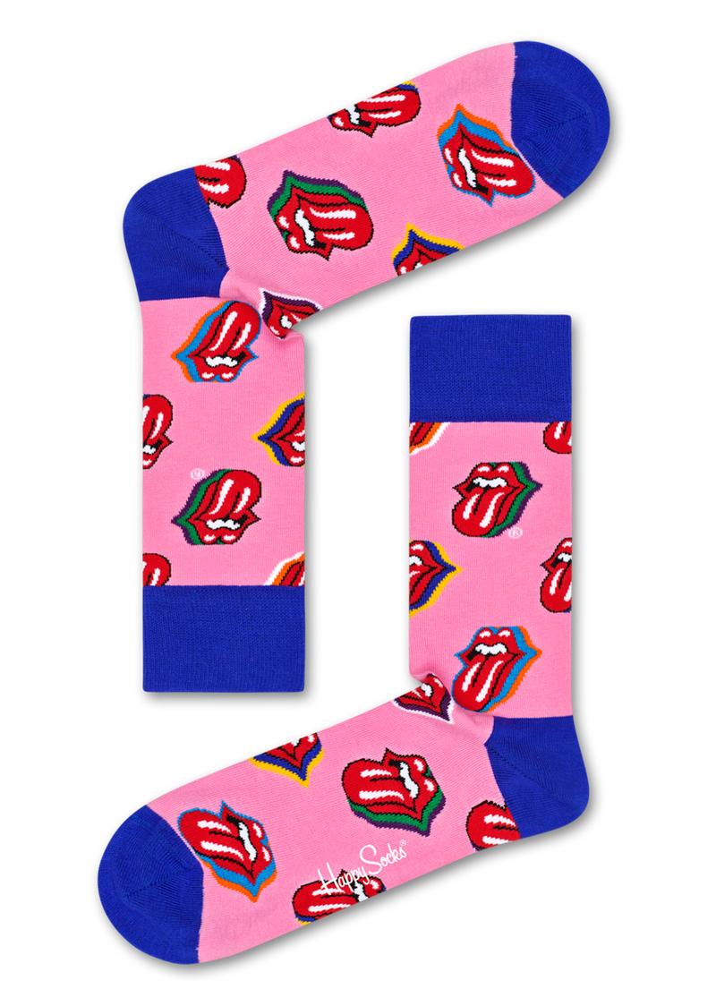 Pink Rolling Stones Candy Kiss Crew Sock