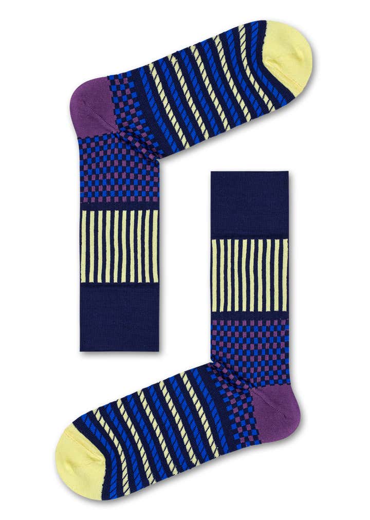 Dressed Stripes & Squares Sock