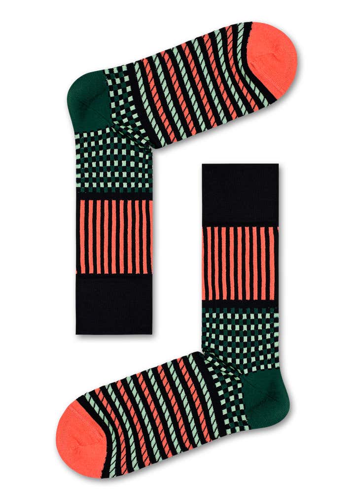 Dressed Stripes & Squares Sock
