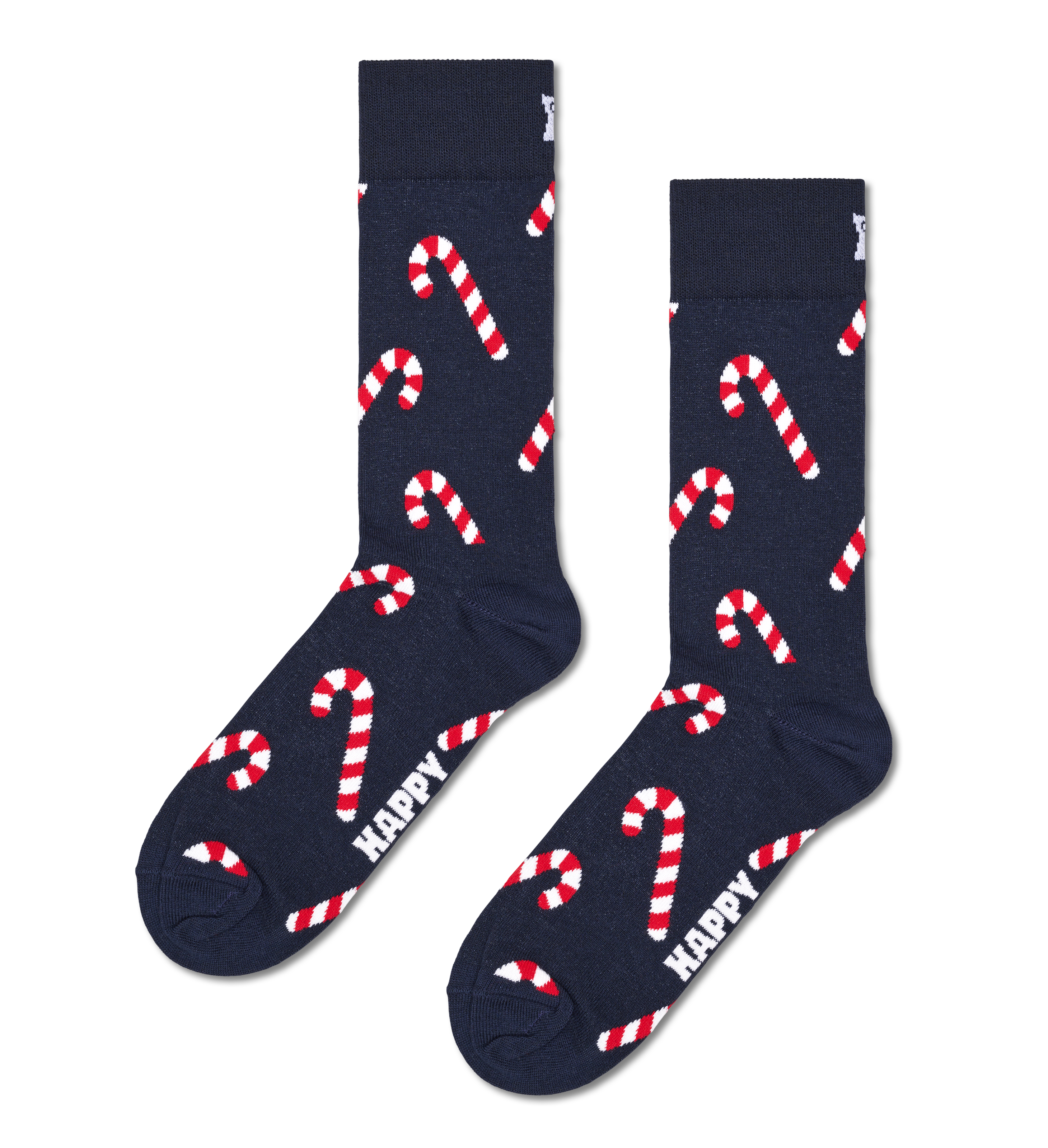 Navy Candy Cane Crew Sock | Happy Socks