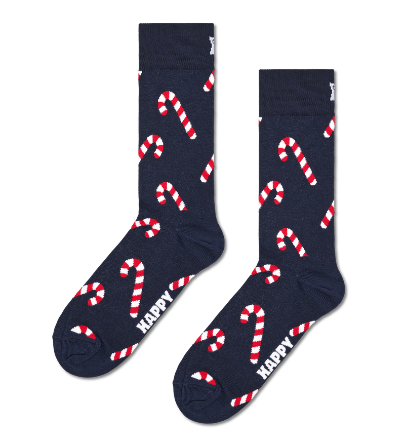 Navy Candy Cane Sock | Christmas Novelty Socks