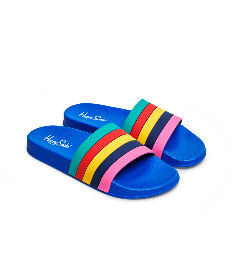 Stripe Pool Sliders | Colorful Beach Shoes