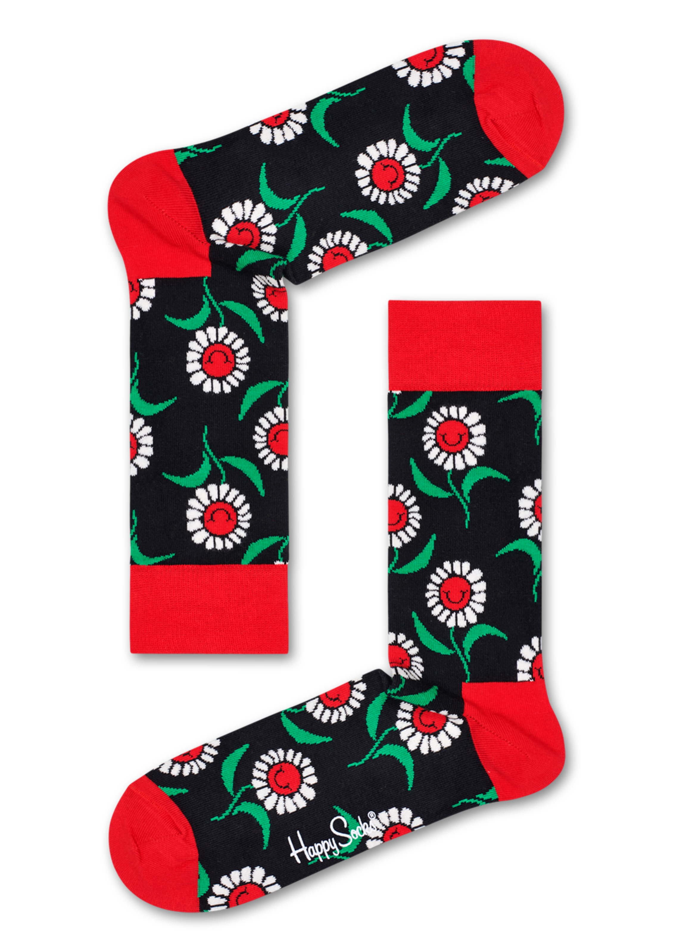 Patterned Black Socks: Sunflower | Happy Socks US