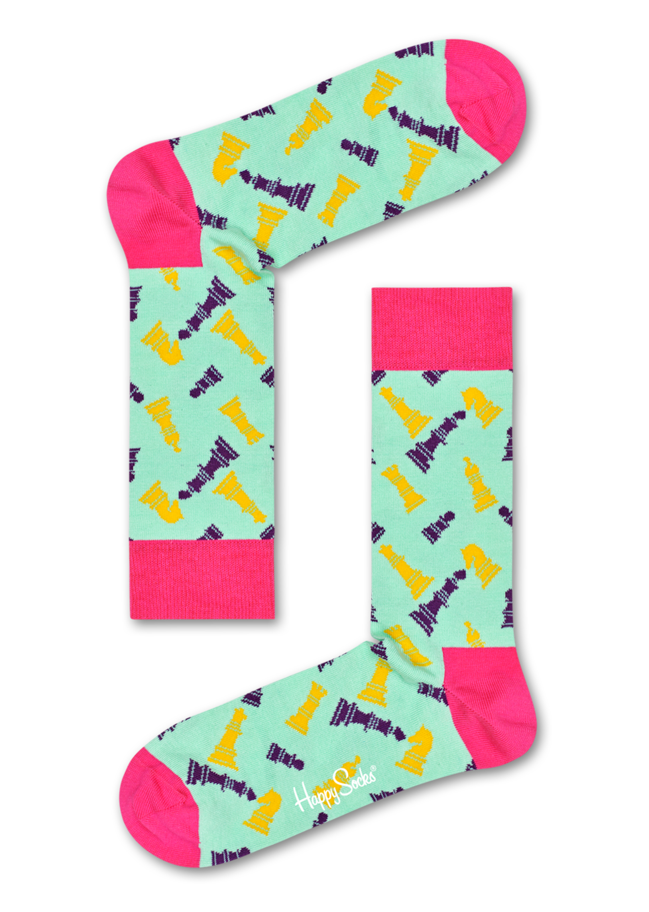 Gemusterte türkise Socken: Schach | Happy Socks product