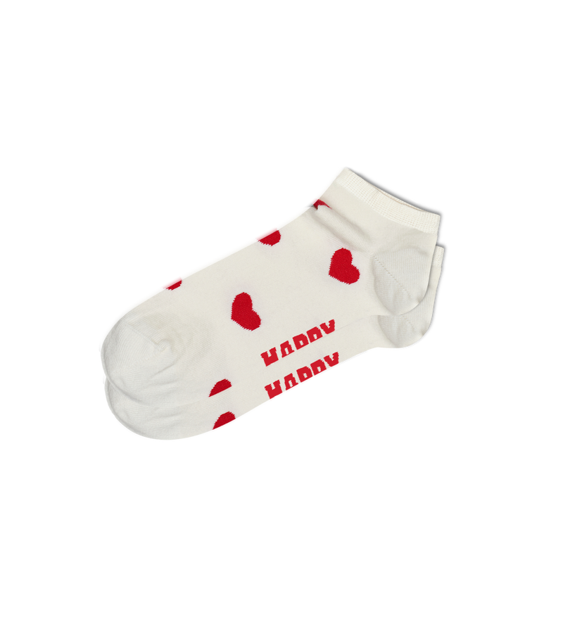 White Heart Low Sock
