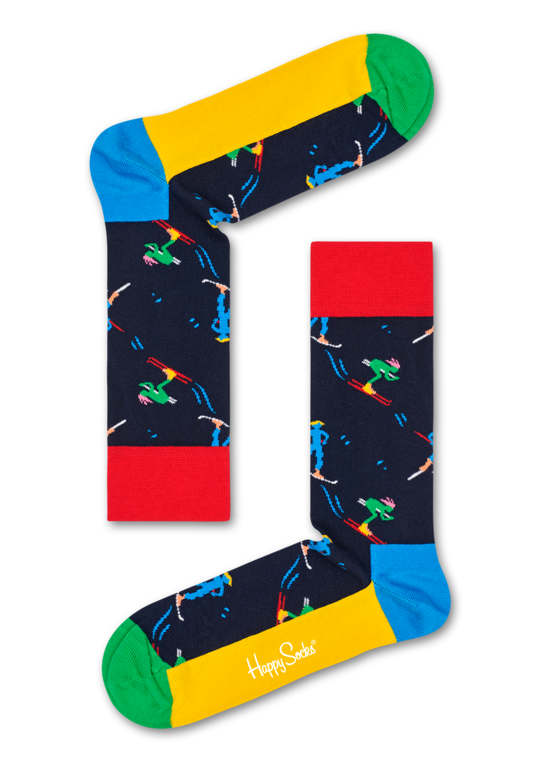 Patterned Blue Socks: Skiers | Happy Socks