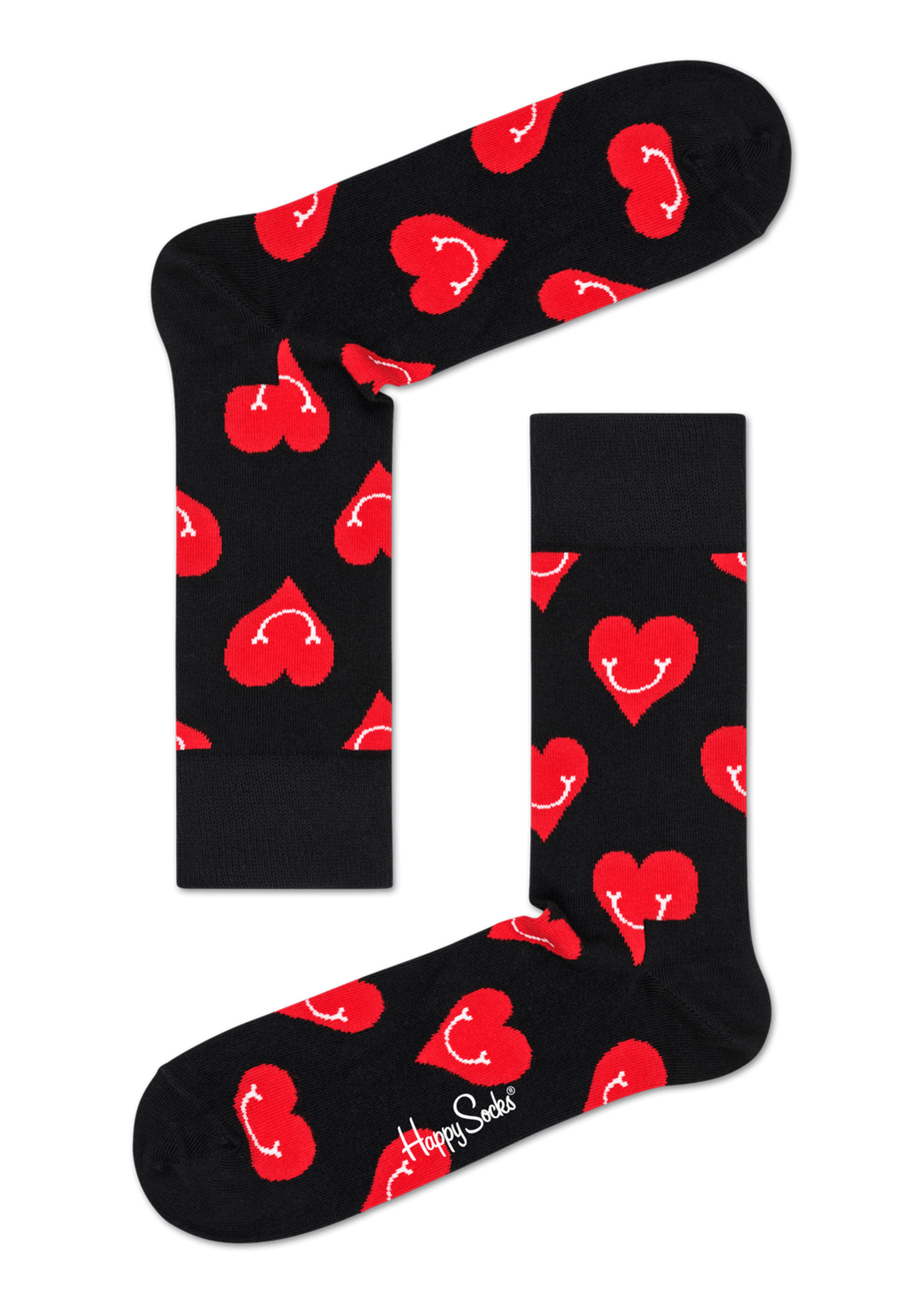 smeren enz Geld rubber Zwarte Smiley Heart Crew Sokken | Happy Socks NL