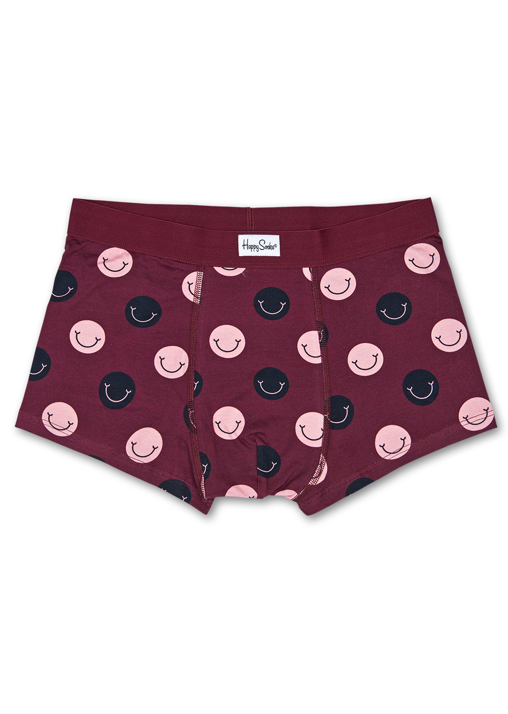 Burgundy Men's underwear: Smile Trunk | Happy Socks