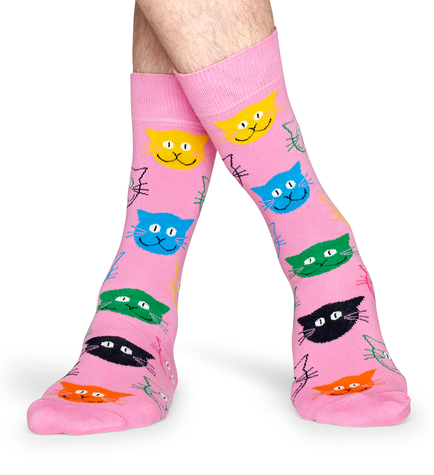 US Black | Cat Happy Socks Socks: Amp; White Cat